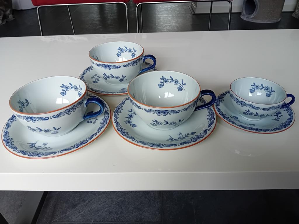 3 porseleinen soepkommen met schotels Rorstrand Ostindia, Ophalen of Verzenden, Zo goed als nieuw, Kom(men), Overige stijlen