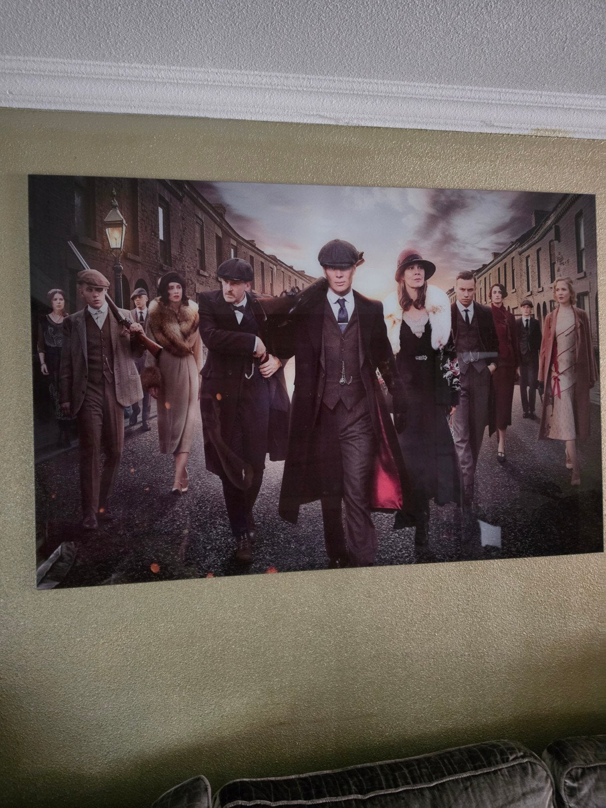 Peaky Blinders Glas Schilderij 150x100cm, Ophalen, 125 cm of meer, Zo goed als nieuw, Schilderij