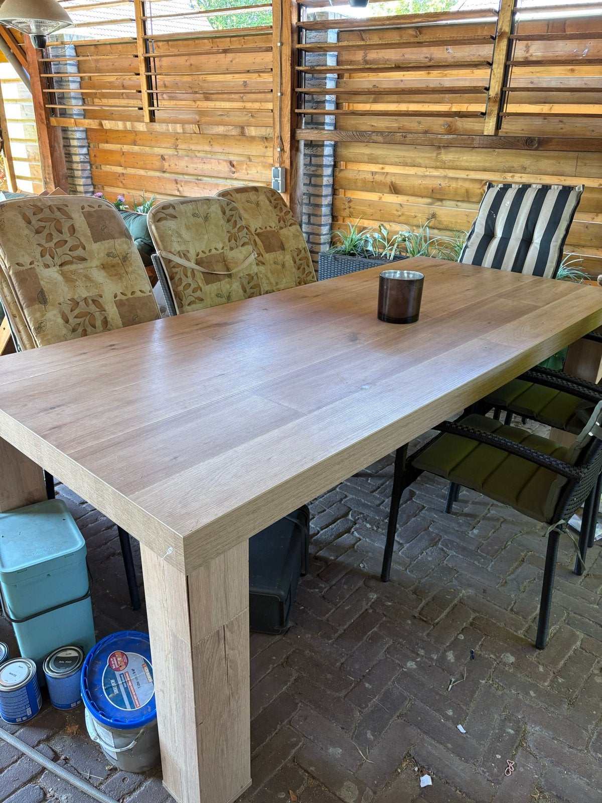 Grote onderhoudsvriendelijke laminaat eettafel, Ophalen, Gebruikt, Overige houtsoorten
