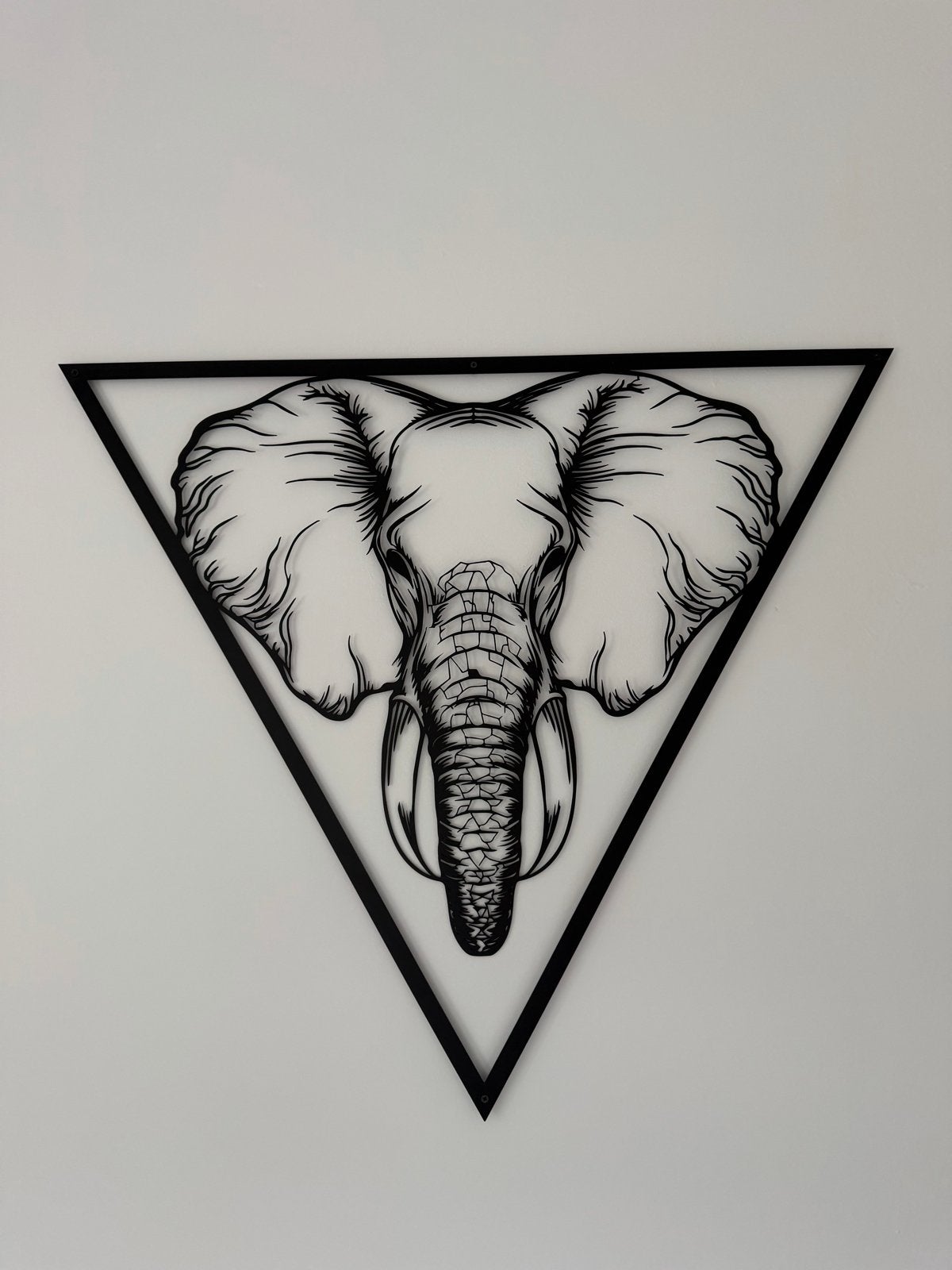 Wanddecoratie Olifant Hoofd - Metaal Zwart, Ophalen, Metaal, Wandsculptuur, 90 cm