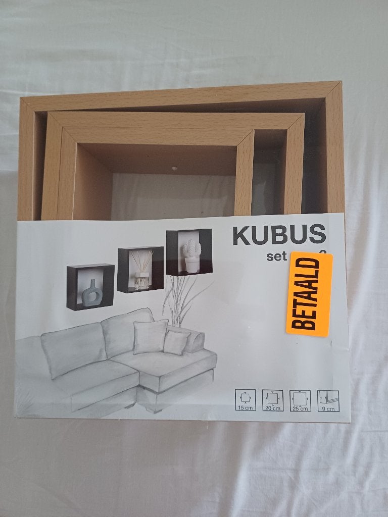 SEM 3x wand kubus kleur beuken, Ophalen, Nieuw