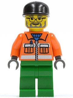 LEGO City cty0049 Sanitary Engineer 2 - Green Legs, Glasses, Lego, Ophalen of Verzenden, Minifiguur, City