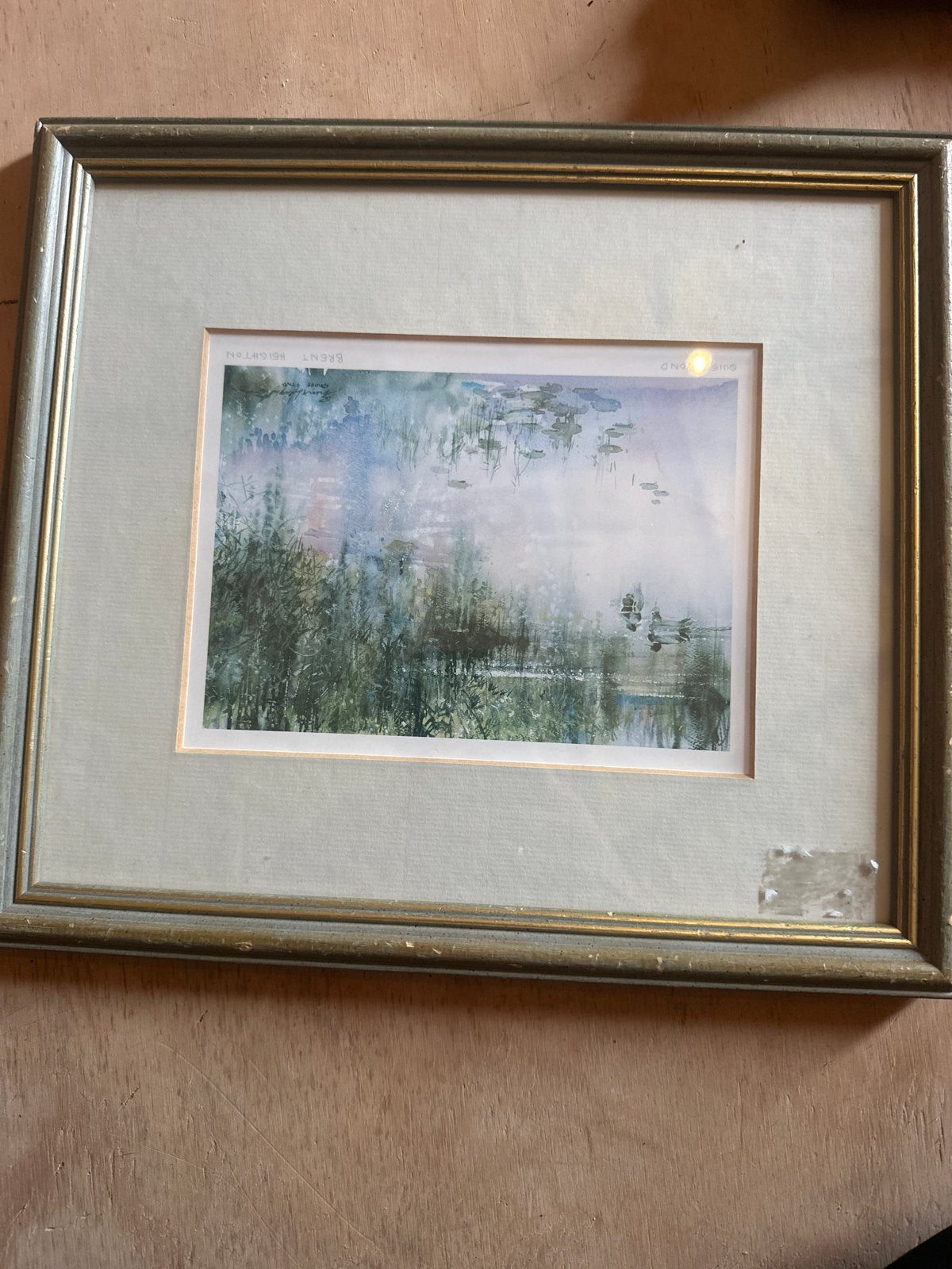 Ingelijste aquarel: Monet-achtige waterlelies, Ophalen of Verzenden