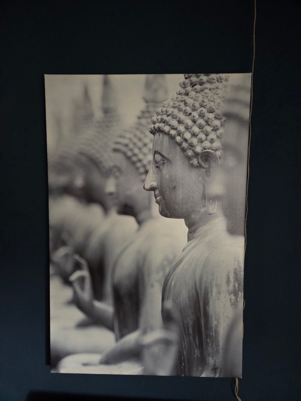 Canvas Boeddha Zwart Wit - 60x90 cm, Huis en Inrichting, Woonaccessoires | Schilderijen, Tekeningen en Foto's, Ophalen