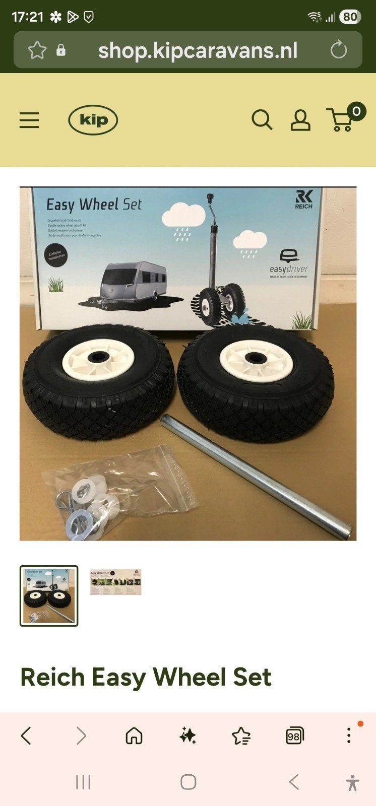 Reich easy weels Caravan, Ophalen