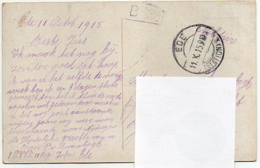 Ede militair gelopen 1915, Verzamelen, Ophalen of Verzenden, Voor 1920, Gelopen, Gelderland
