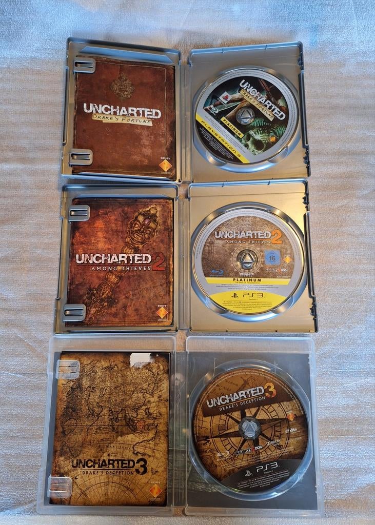 Uncharted 1 , 2 en 3 voor de PS3, Spelcomputers en Games, 1 speler, Ophalen of Verzenden, Gebruikt, Avontuur en Actie