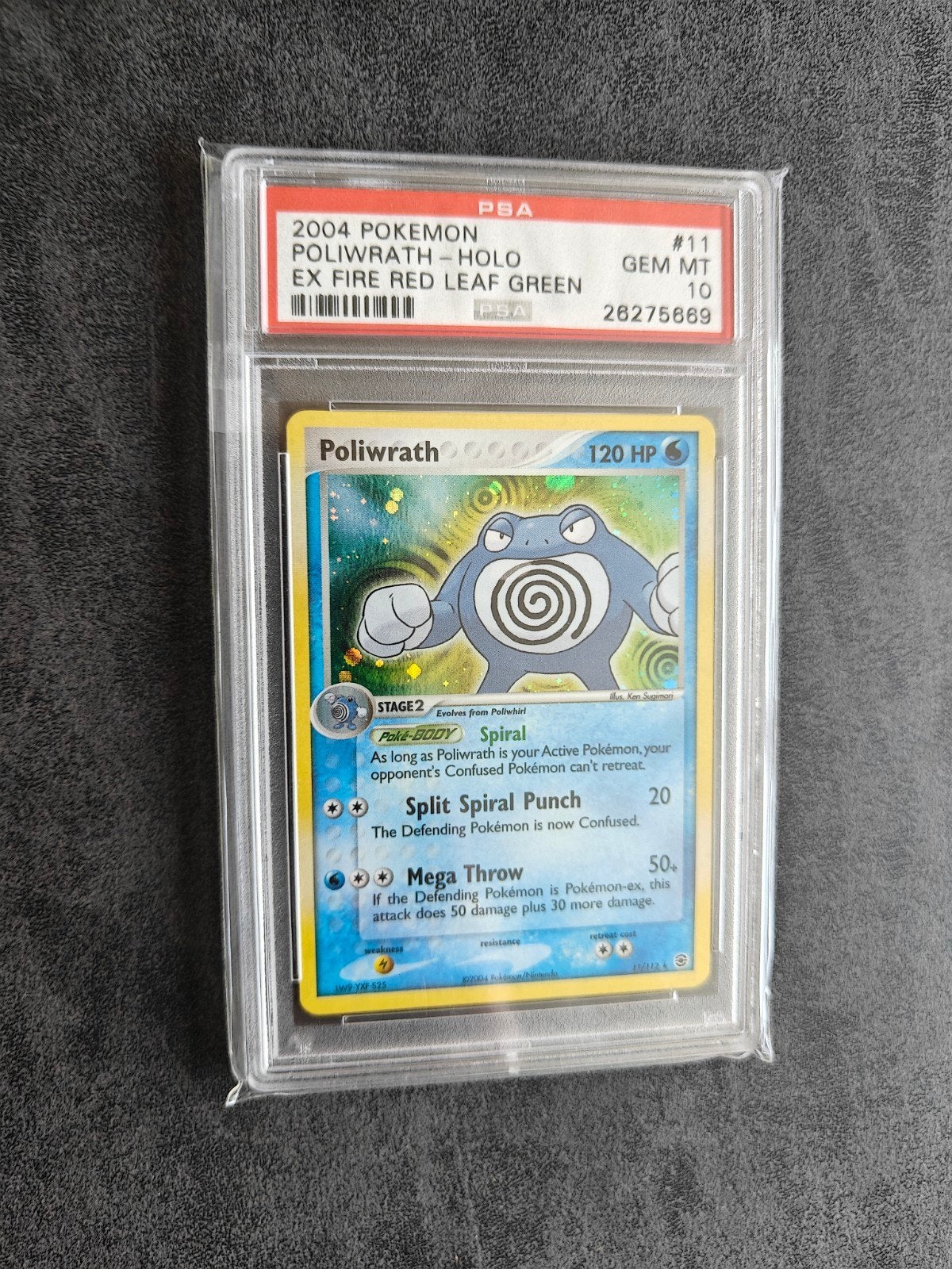 Poliwrath Holo EX Fire Red Leaf Green PSA 10 Pokémon Kaart, Ophalen of Verzenden