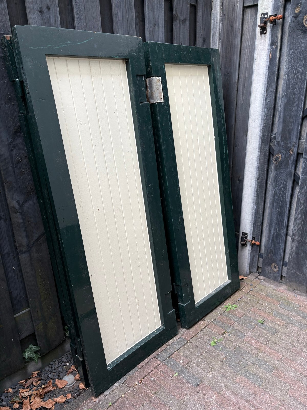 Mooie houten luiken (6x) met scharnieren 56,5 b, 149 h, Ophalen, Gebruikt, Minder dan 80 cm, Overige typen