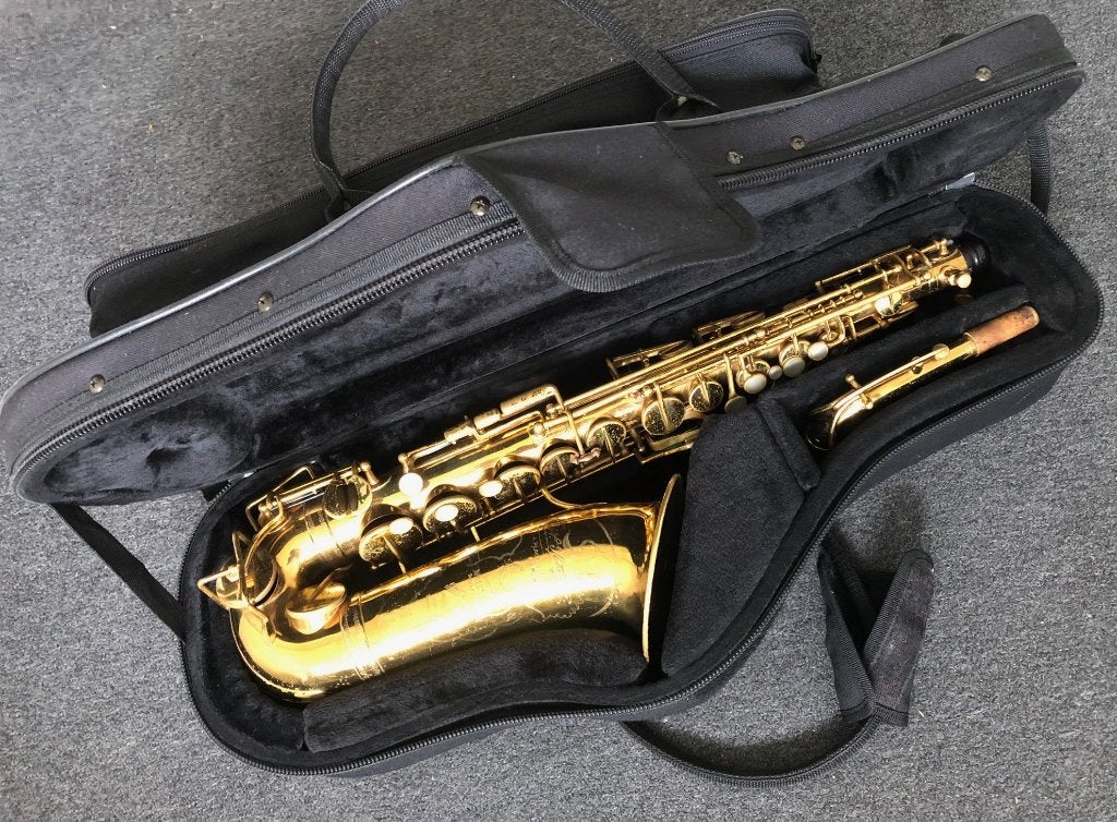 Selmer Large Bore alt saxofoon (vintage), Ophalen of Verzenden, Gebruikt, Alt, Met koffer