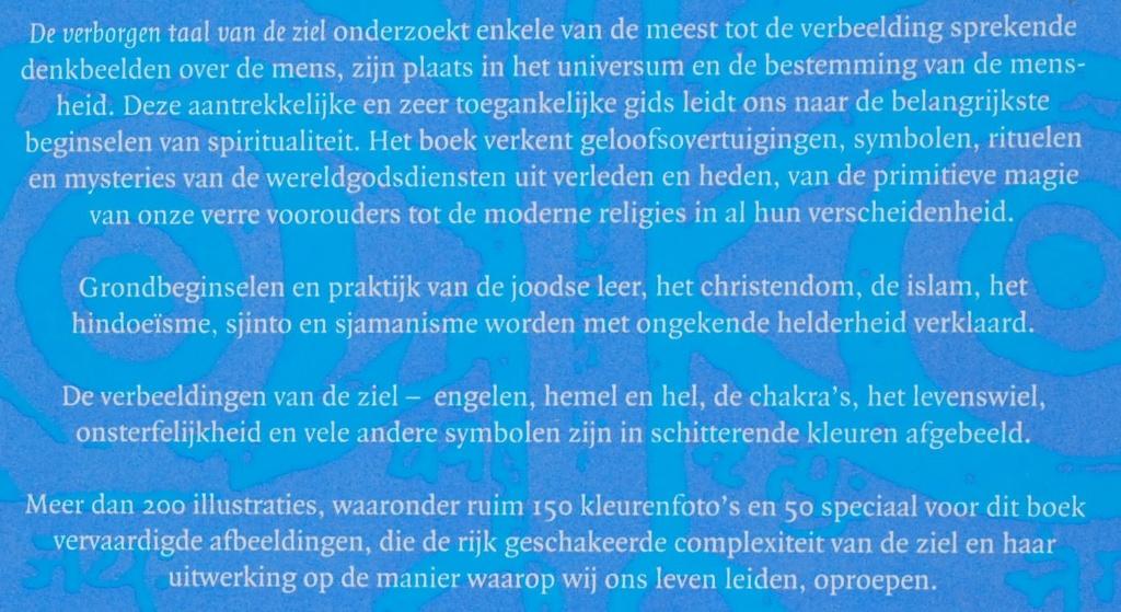 De verborgen taal van onze ziel (1998), Verzenden, Zo goed als nieuw, Ziel of Sterfelijkheid, Achtergrond en Informatie