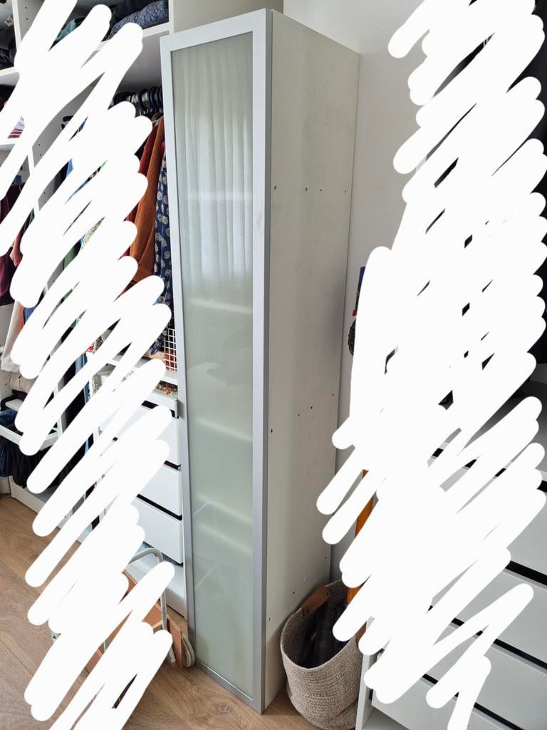 Witte kast met planken ikea, Ophalen, Overige materialen, Minder dan 50 cm, 200 cm of meer