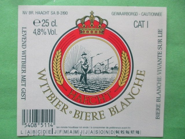 bieretiket Belgie 17-8 (19X) haacht, Verzamelen, Biermerken, Ophalen of Verzenden, Nieuw, Overige typen, Overige merken