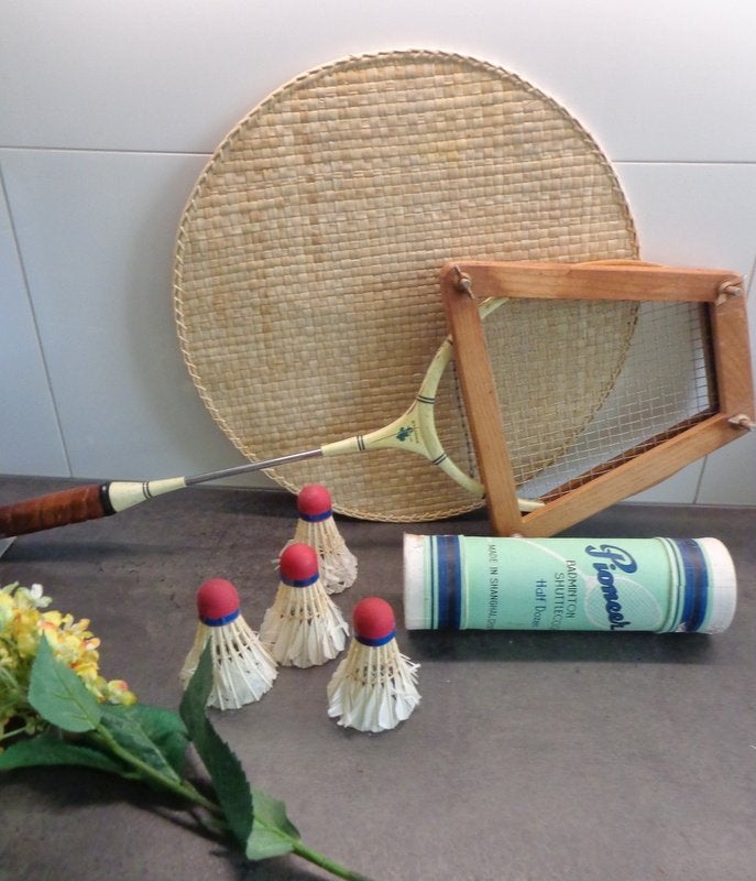 Vintage STAMINA badminton racket en vintage spanner shuttles, Ophalen of Verzenden