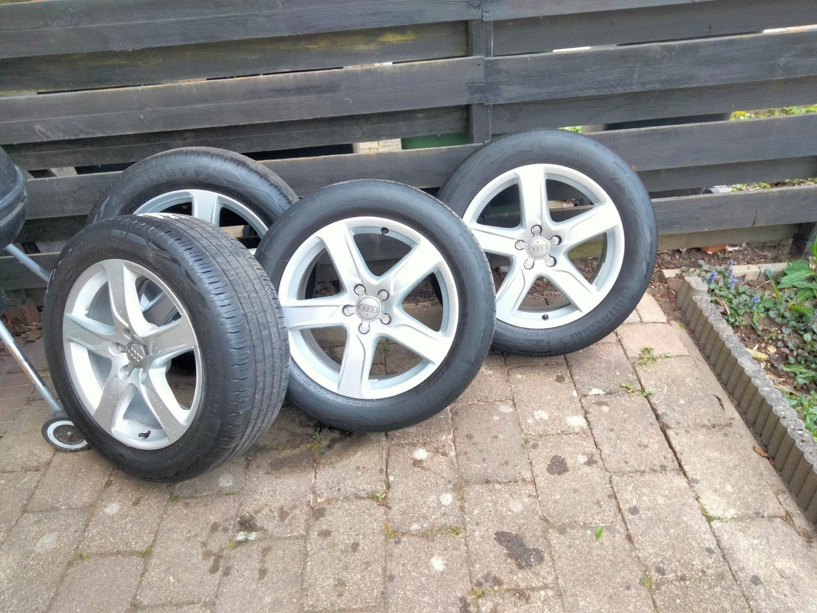 Mooie set 5x112 235/55r18 continental, Ophalen, 18 inch, Gebruikt, 235 mm