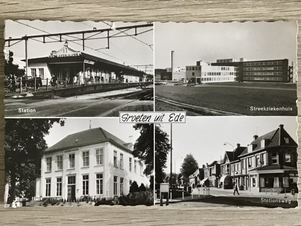 Groeten uit Ede - Zwart-wit ansichtkaart 1960-63, Ophalen of Verzenden, 1960 tot 1980, Ongelopen, Gelderland