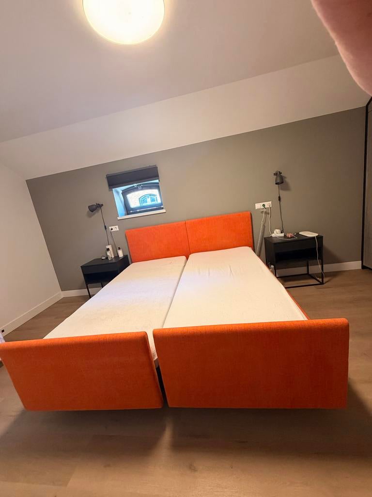 Hoog-laag bed met verstelbare rug en benen, Ophalen, Overige kleuren, Tweepersoons, 180 cm