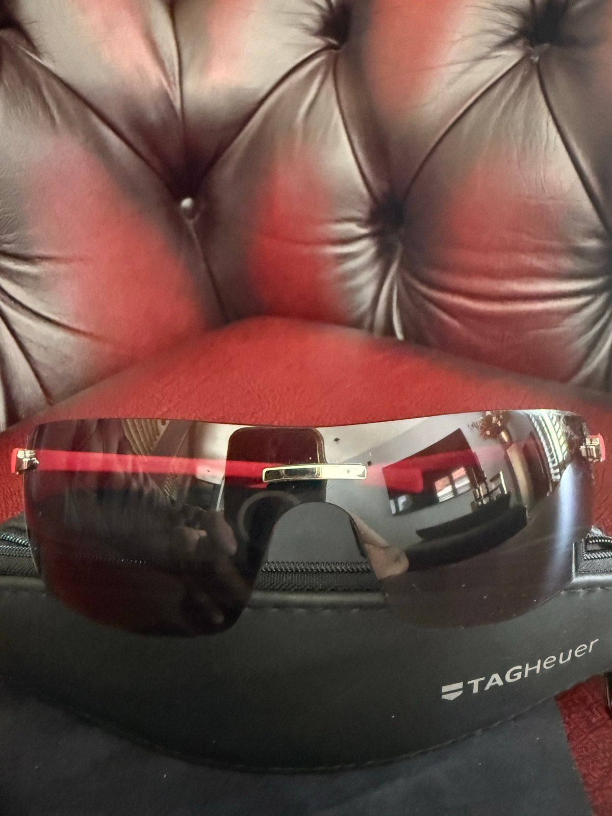 Tag Heuer Rimless Curve Zonnebril - Collectors Item!, Overige merken, Zonnebril, Ophalen of Verzenden, Zo goed als nieuw