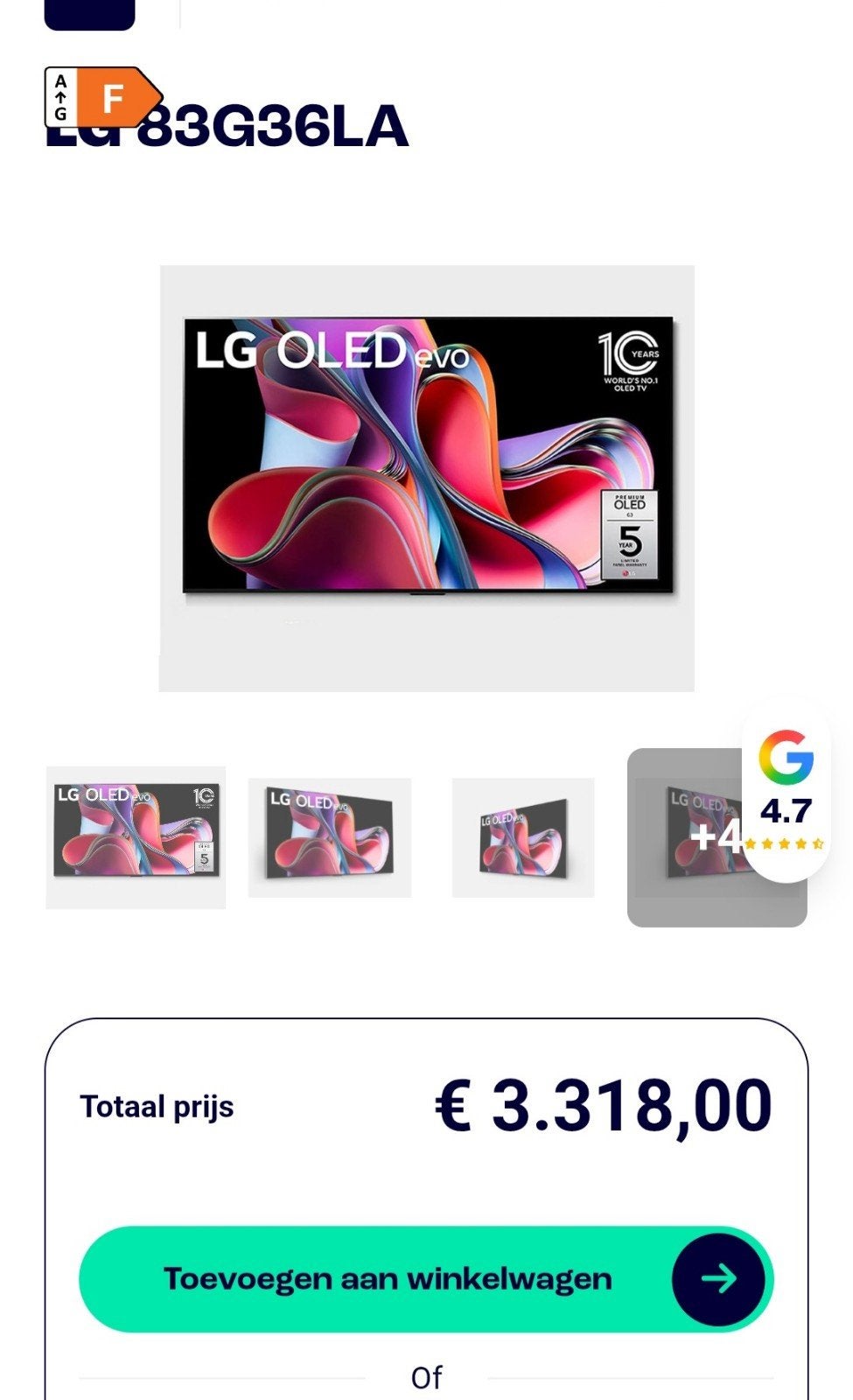 LG G3 83 inch, Ophalen, Zo goed als nieuw, Overige merken