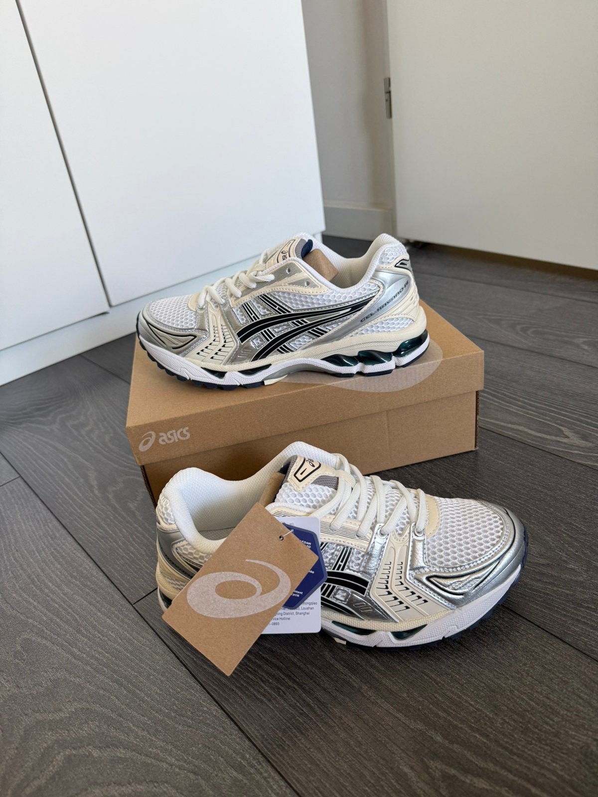 Asics gel kayano white midnight, Ophalen, Wit, Nieuw, Sneakers of Gympen