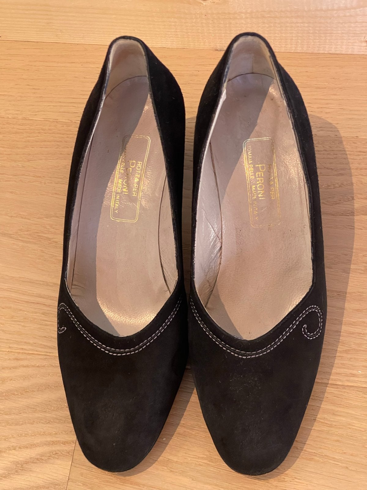 Peroni Italiaanse blauwe leren pumps - maat 38, Verzenden, Zo goed als nieuw, Blauw, Pumps