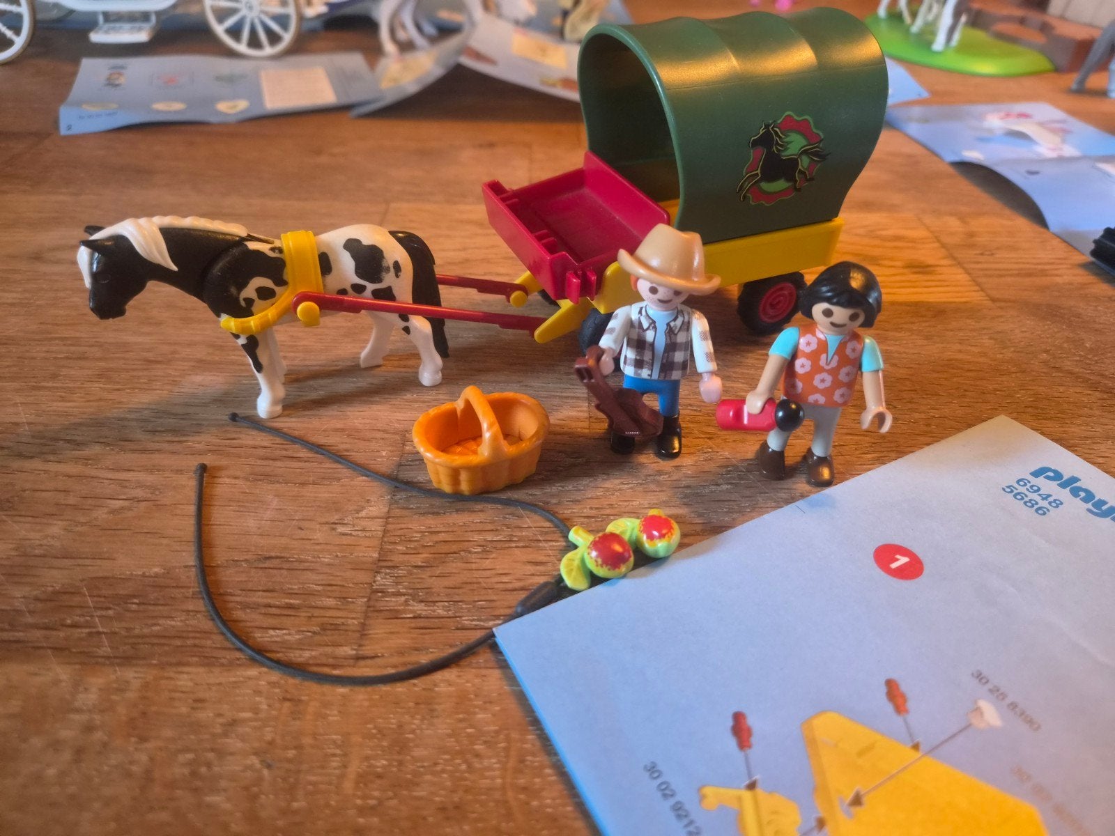 Playmobil Paard met Huifkar 6948, Kinderen en Baby's, Gebruikt, Voertuig, Ophalen of Verzenden, Country
