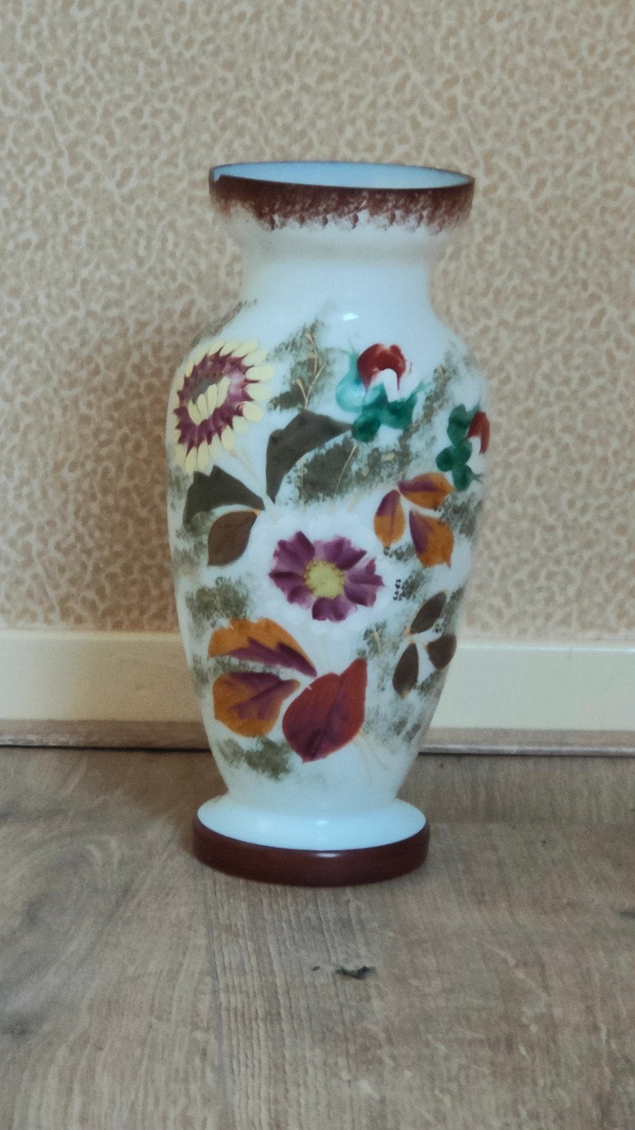 Vintage vaas met bloemmotief, Antiek en Kunst, Ophalen