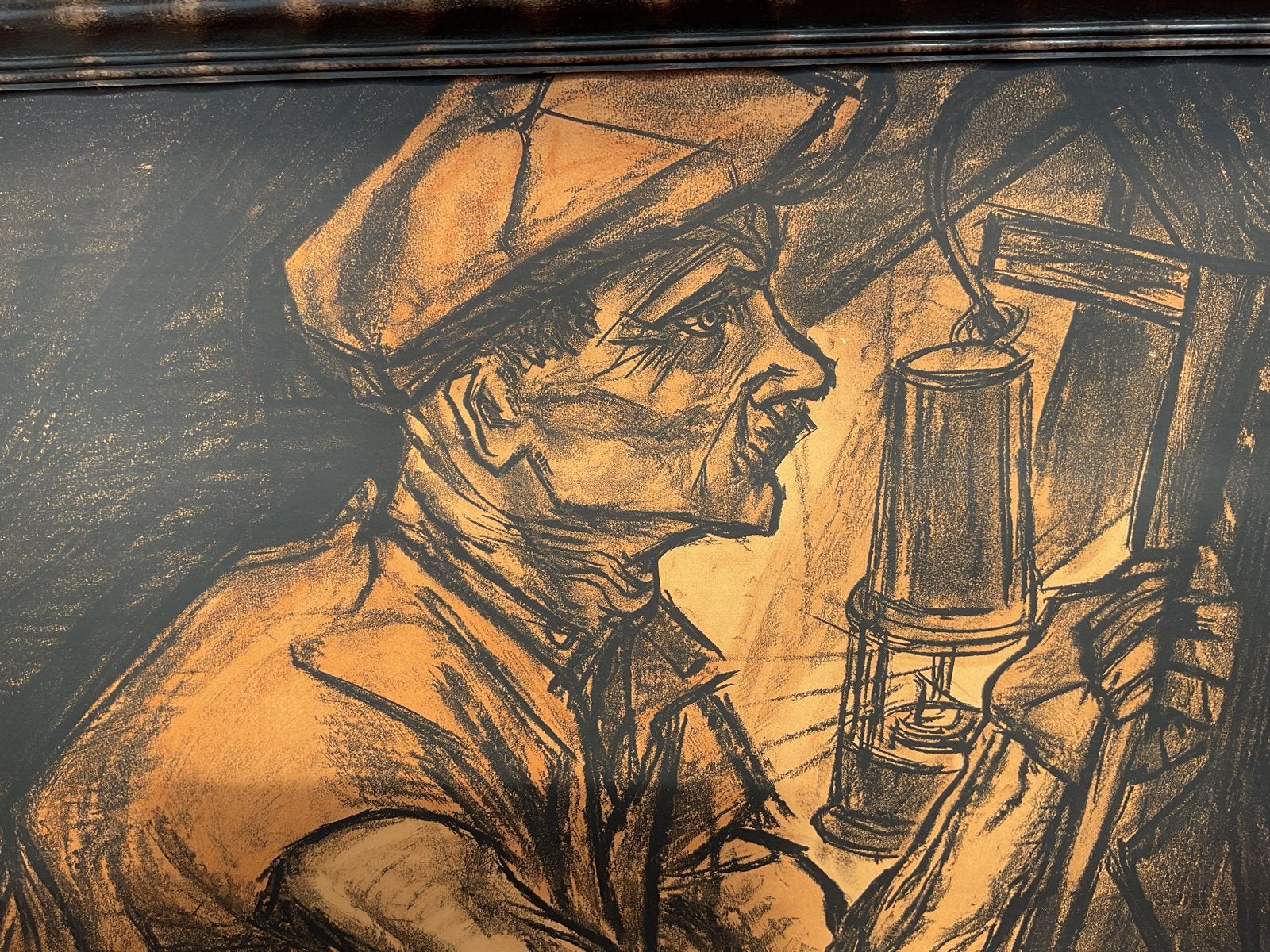 Vintage Mijnbouwer Kunstwerk - Gesigneerd J. Toorop, 1915, Ophalen of Verzenden
