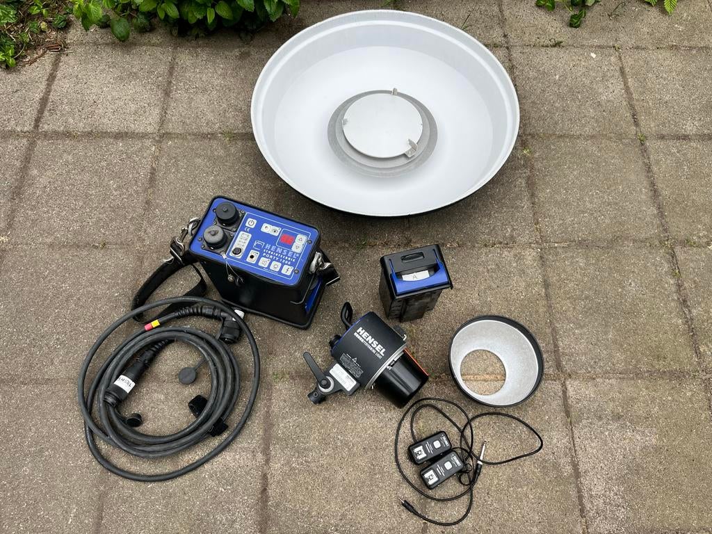 Hensel Porty 1200 Flitsset met Accessoires, Ophalen, Gebruikt, Lamp of Flitsset