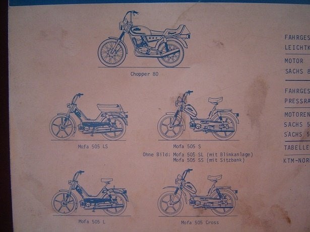 KTM Chopper 80 Mofa 505 Foxi 1981 ersatzteil katalog, Ophalen of Verzenden, Gebruikt