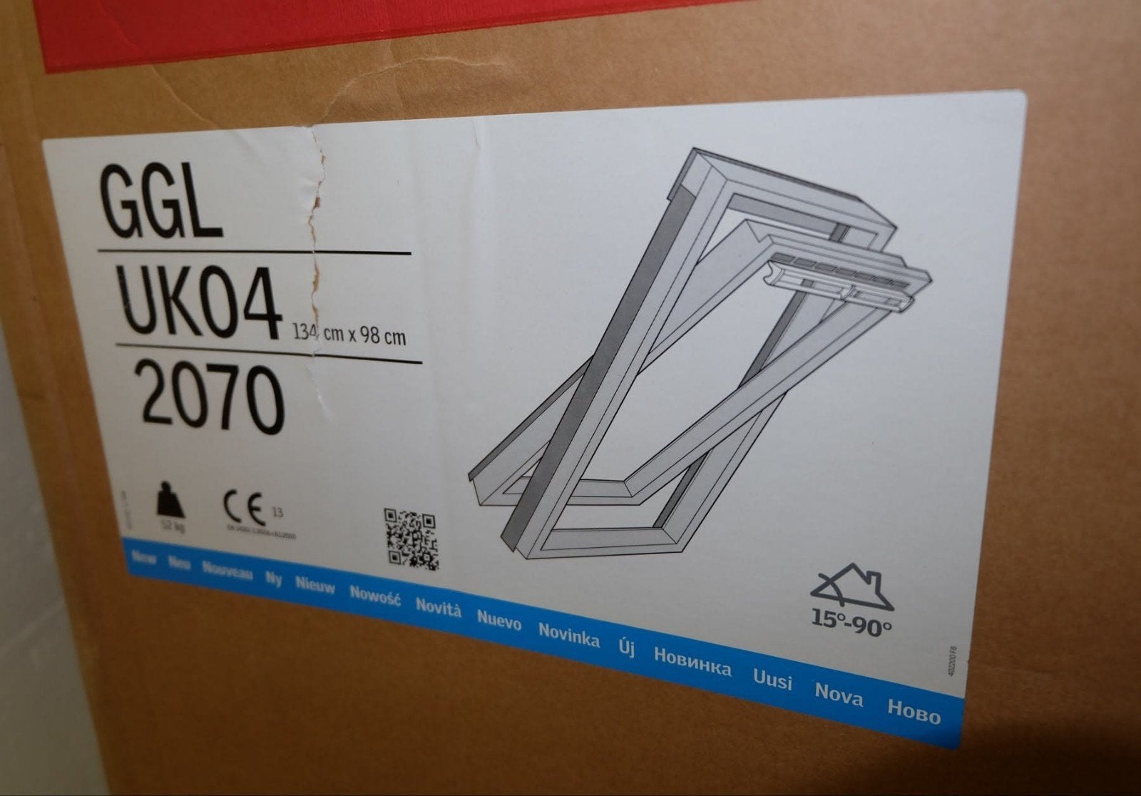 Velux dakraam GGL UK04 zgan 134x98 cm, Ophalen, Minder dan 80 cm, 80 tot 120 cm, Zo goed als nieuw