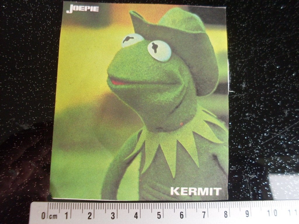 sticker kermit de kikker Joepie The Muppet Show, Verzamelen, Verzenden, Zo goed als nieuw, Film, Tv of Omroep
