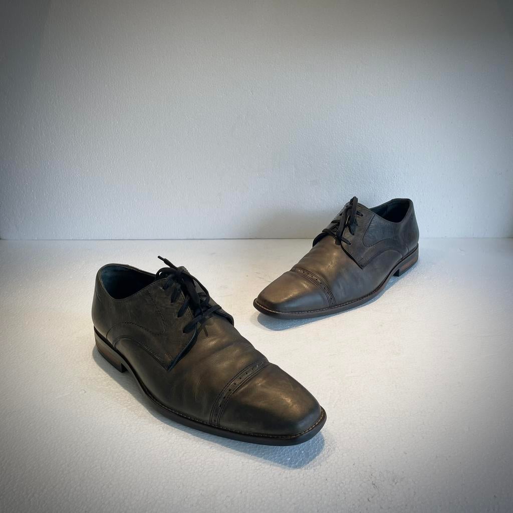 Van Lier chique klassiek design schoenen grijs groen 44 9,5, Ophalen of Verzenden, Overige kleuren, Veterschoenen