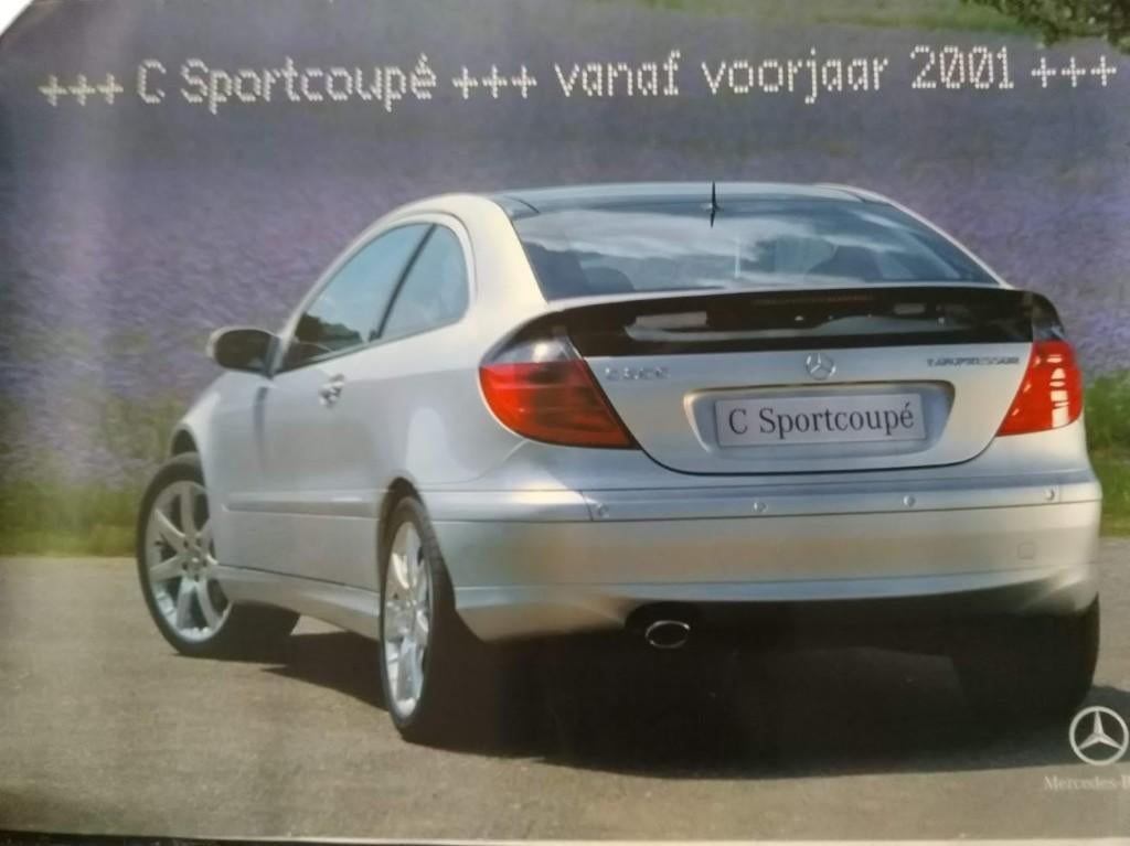 Mercedes C Sportcoupe poster uit 2000  W 203, Ophalen of Verzenden, Nieuw, Mercedes