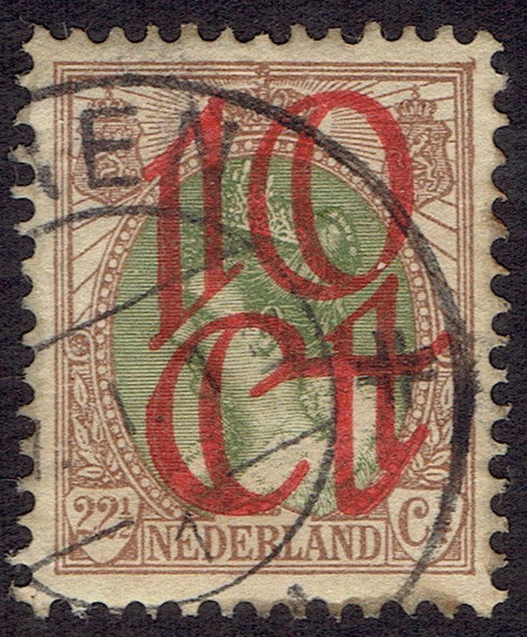 Nederland 1923, opruimingsuitgifte, 10 # 22½., Postzegels en Munten, Postzegels | Nederland, Verzenden, T/m 1940, Gestempeld