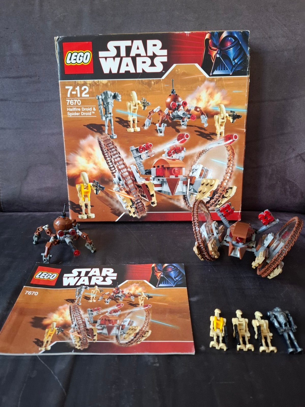 Lego Star Wars 7670 Hailfire Droid & Spider Droid met doos, Inclusief instructies, Star Wars, Lego, Ophalen of Verzenden