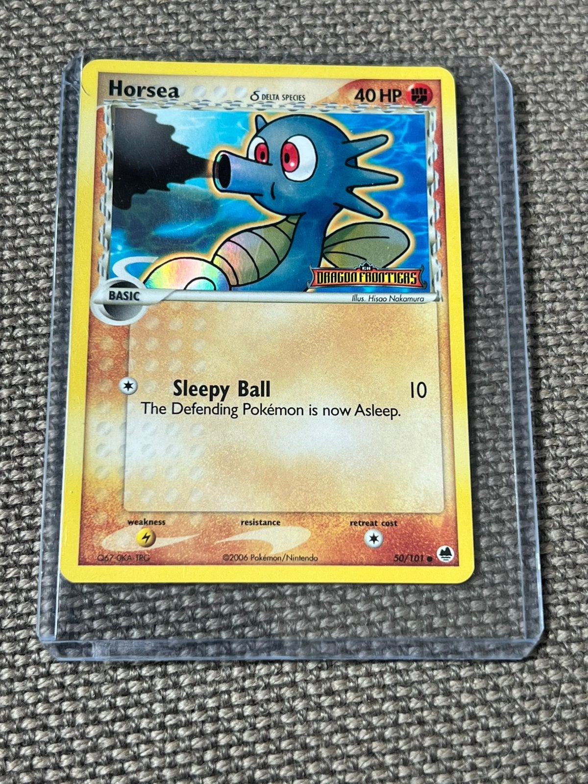 50/101 Pokémon Horsea 50/101 stamped, Ophalen of Verzenden, Zo goed als nieuw