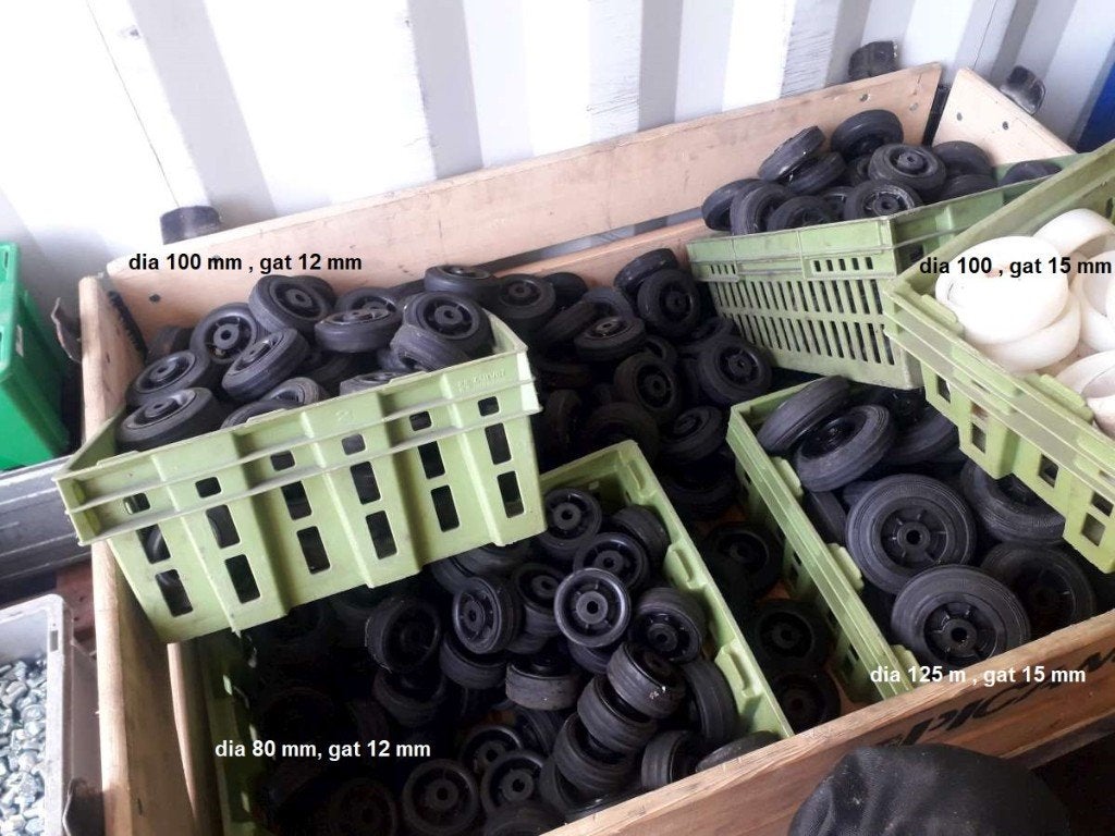 WIELDIA 100 MM MET GLIJLAGER DIA 125 MM MET ROLLAGER, Doe-het-zelf en Verbouw, Zwenkwielen, Ophalen, Nieuw