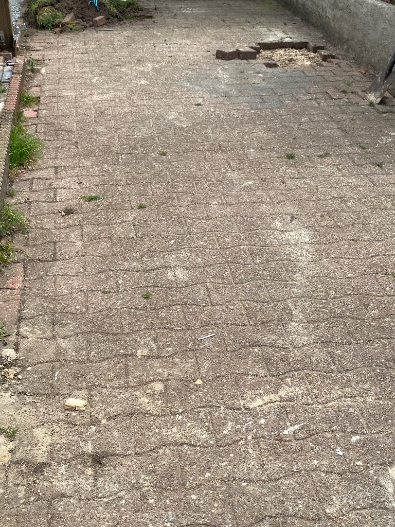 Stenen oprit, Tuin en Terras, Tegels en Klinkers, Ophalen, Gebruikt, Beton, Klinkers