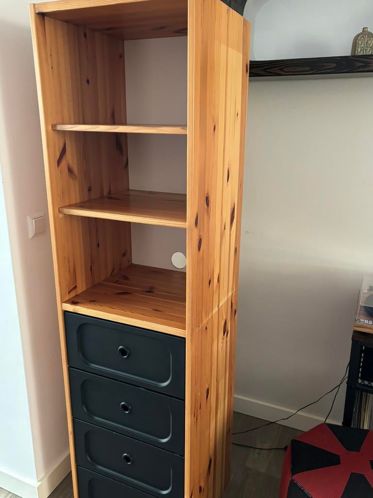 Grenen kast / opbergkast met lades 176cm x 47,5 x 43,7 diep, Ophalen, Met plank(en), Gebruikt, 150 tot 200 cm