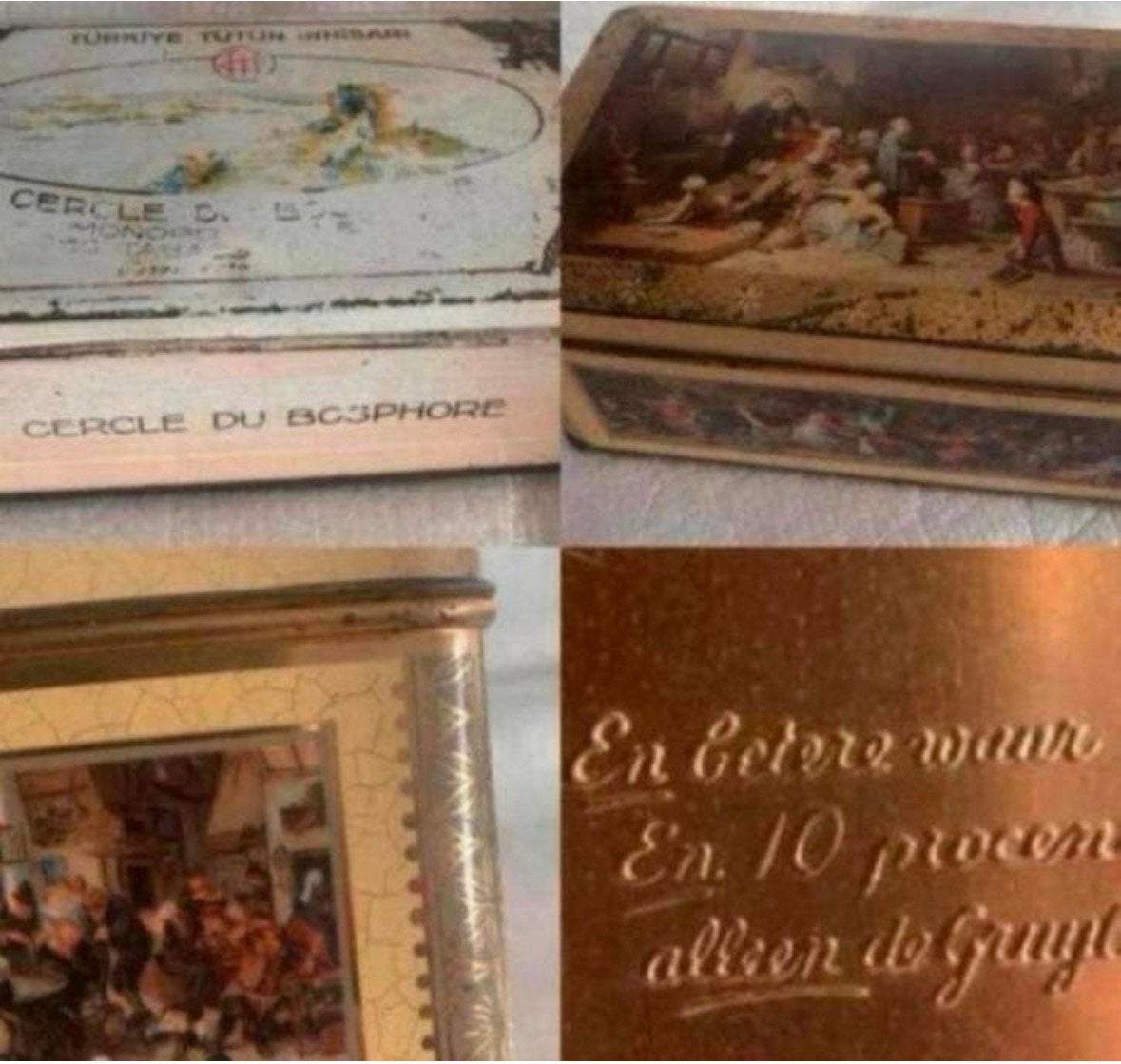 2 oude blikjes: koekje van de Gruyter, Ophalen of Verzenden, Gebruikt, Koek(jes), Overige merken