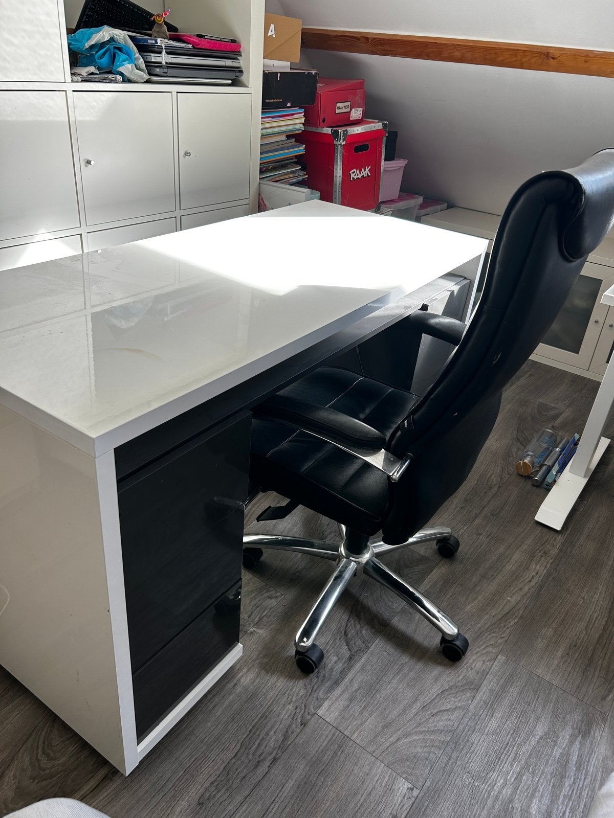 Modern bureau met bureaustoel, Huis en Inrichting, Ophalen, Overige typen, Gebruikt, Hout