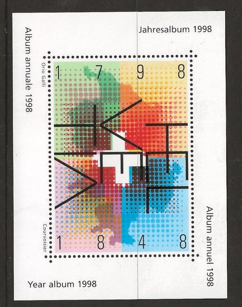 Zwitserland vignet uit jaarboek 1998, postfris, Ophalen of Verzenden, Postfris