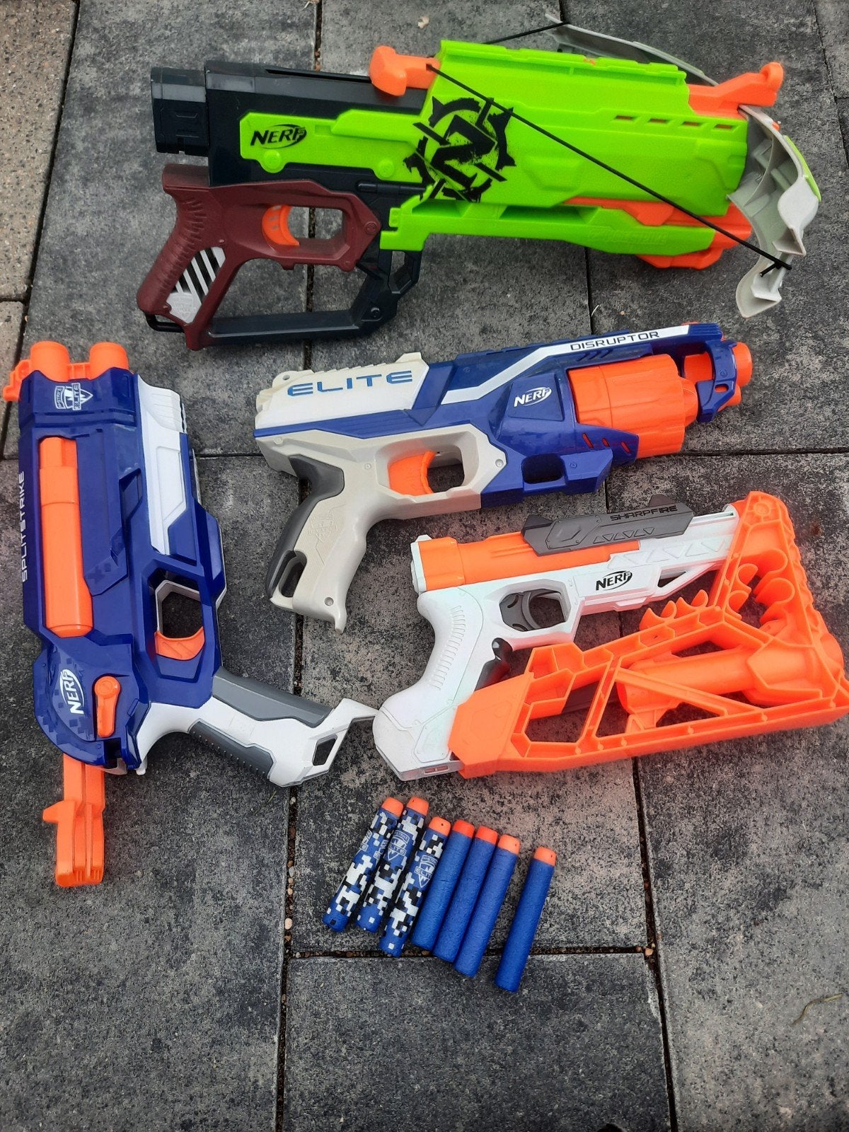 4 Nerf pistolen met pijltjes - nog in goede staat, Ophalen, Gebruikt