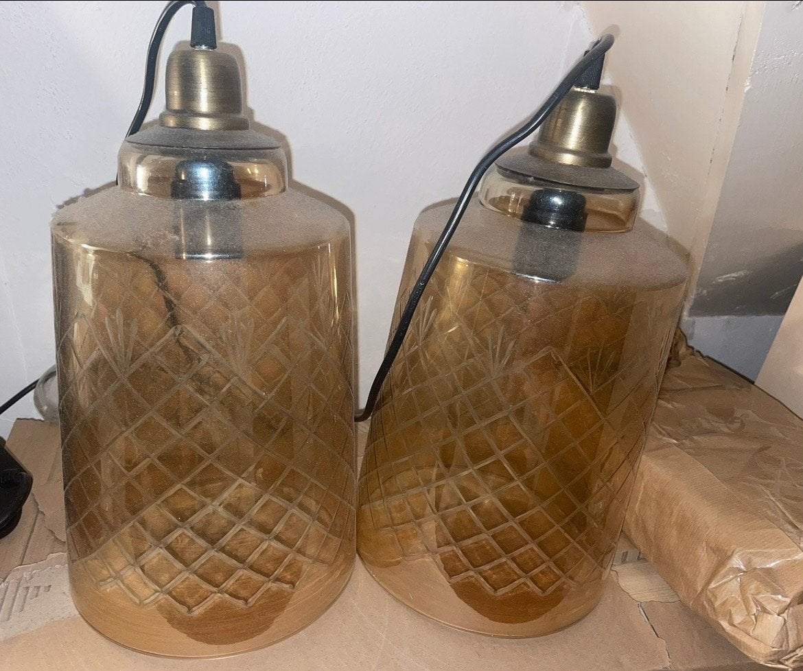 2x BePureHome Engrave Hanglamp Large Antiek Messing, Ophalen, Nieuw, Glas, E27 (groot)