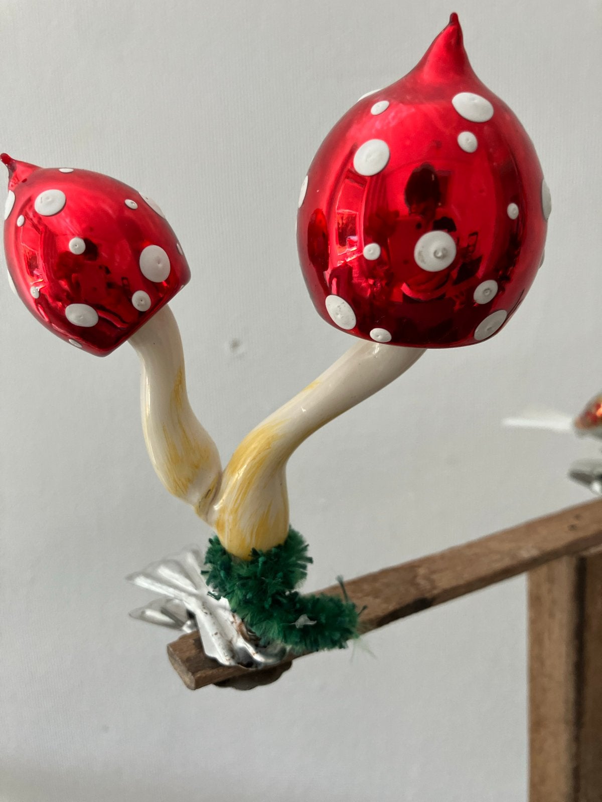 Unieke grote oude dubbele paddenstoelen van glas, Ophalen of Verzenden