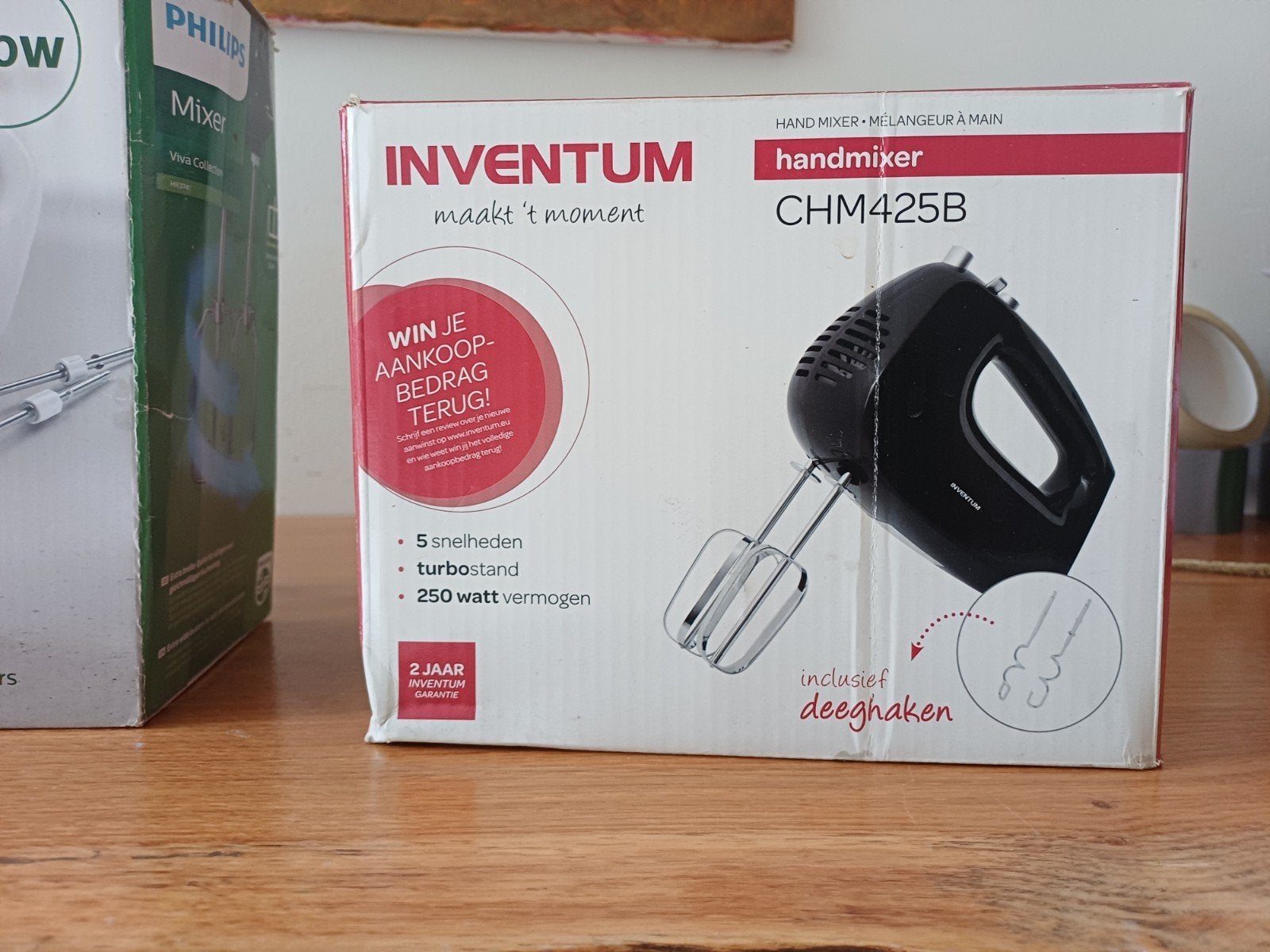 Inventum Handmixer CHM425B met 5 snelheden en turbostand, Ophalen of Verzenden, Gebruikt, 3 snelheden of meer