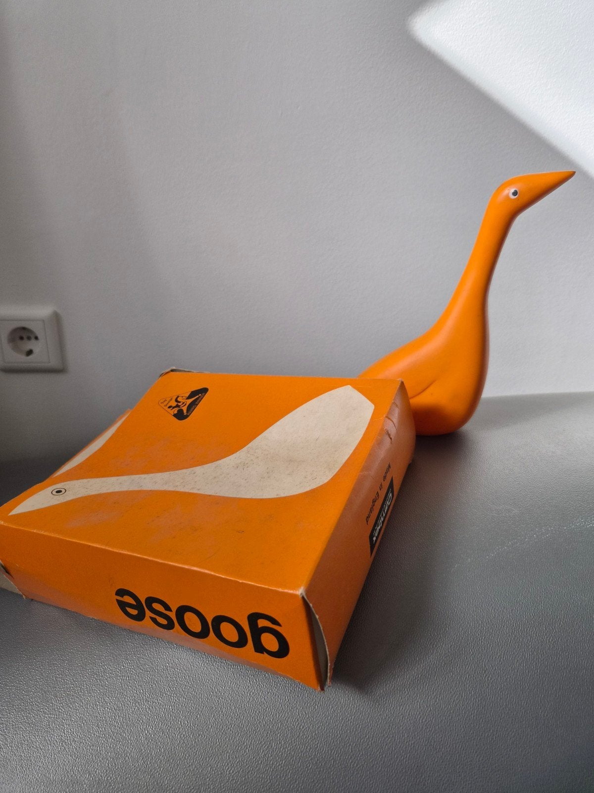 Retro oranje gans van vinyl met piepgeluid 1974, Ophalen of Verzenden