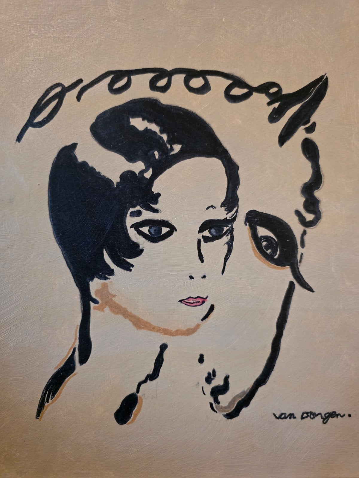 Kees van Dongen, orig. schilderij, gesign. + atelier stempel, Antiek en Kunst, Ophalen