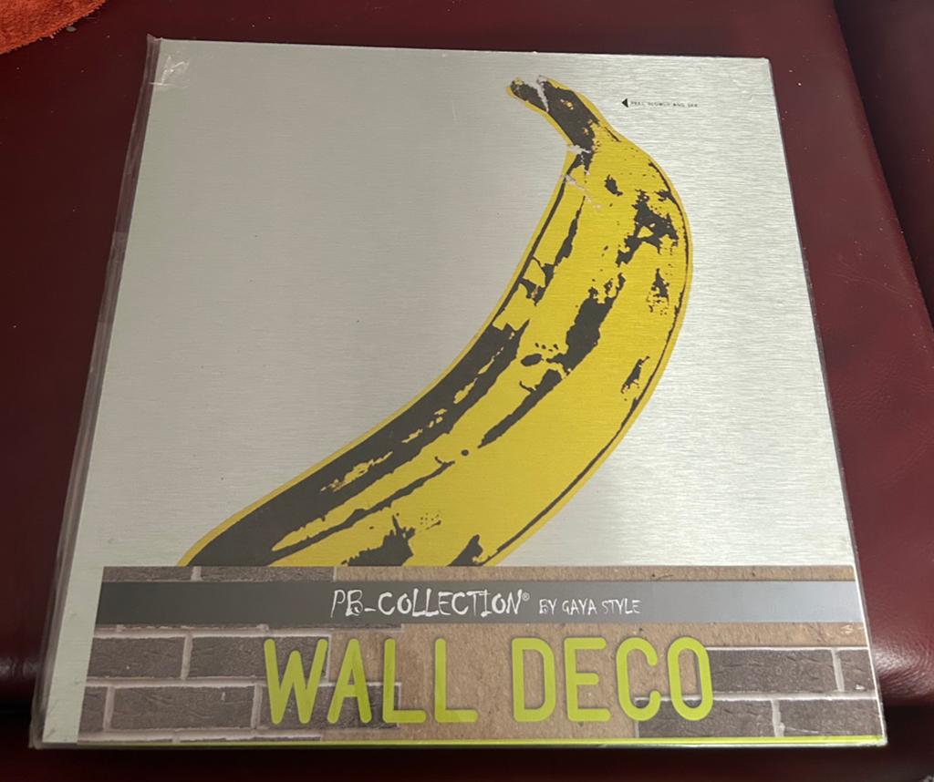 Wall Deco LP - Geborsteld Aluminium - Banaan, Metaal, Geel, Nieuw, Ophalen of Verzenden